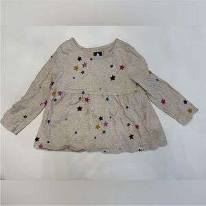 GAP Cream Long Sleeve Tee with Playful Polka Dots